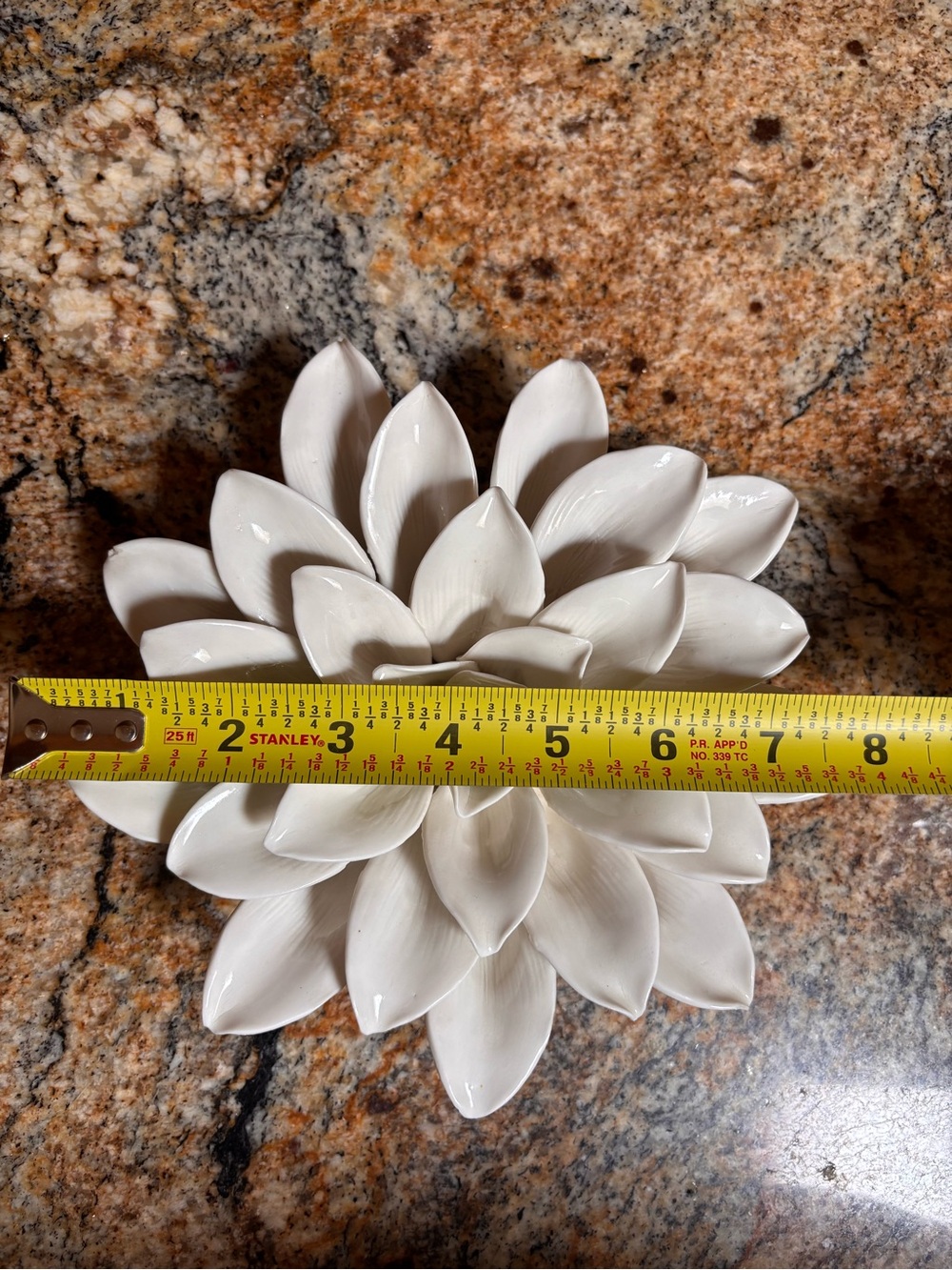 Vintage Opalhouse Cream Porcelain Carnation Flower Wall Decor - Picture 3 of 4